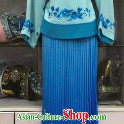 Handmade Chinese Beijing Opera Costume Peking Opera Actress Blue Dress for Women