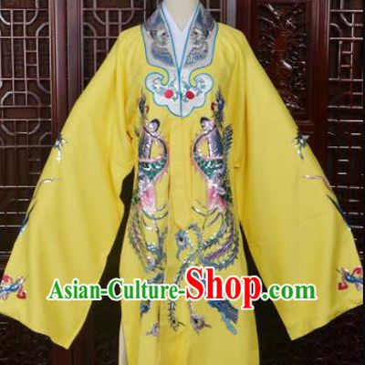 Handmade Chinese Beijing Opera Queen Yellow Costume Peking Opera Actress Dress for Women