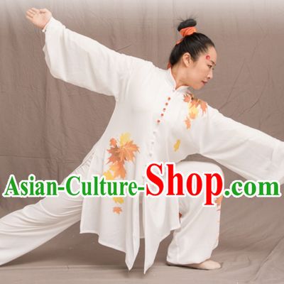 White Top Chinese Classical Competition Championship Professional Tai Chi Uniforms Taiji Kung Fu Wing Chun Kungfu Tai Ji Sword Master Dress Clothing Suits Clothing Clothes Complete Set