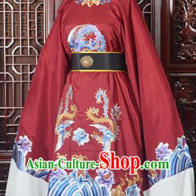 Handmade Chinese Beijing Opera Old Women Costume Peking Opera Actress Red Embroidered Dress for Women