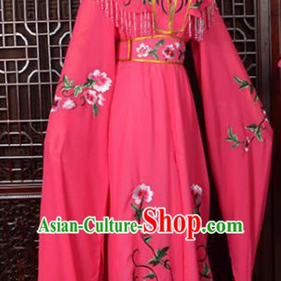 Handmade Chinese Beijing Opera Princess Costume Peking Opera Actress Embroidered Rosy Dress for Women