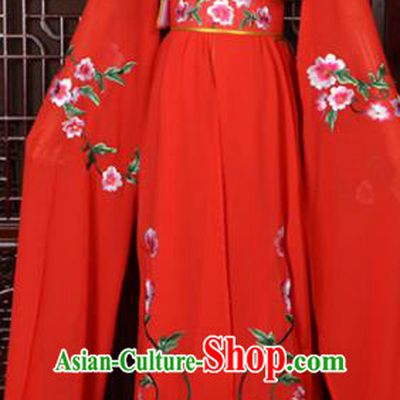 Handmade Chinese Beijing Opera Princess Costume Peking Opera Actress Embroidered Red Dress for Women