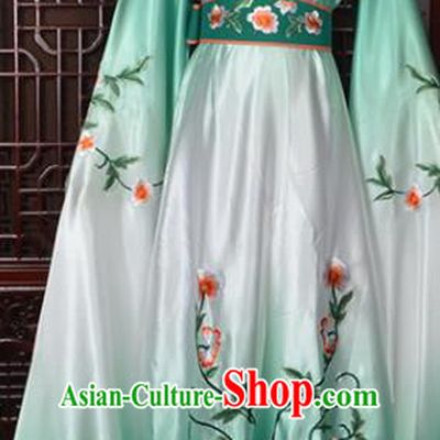 Handmade Chinese Beijing Opera Princess Costume Peking Opera Actress Embroidered Green Dress for Women