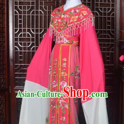 Handmade Chinese Beijing Opera Actress Costume Peking Opera Princess Embroidered Rosy Dress for Women