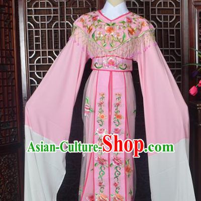 Handmade Chinese Beijing Opera Actress Costume Peking Opera Princess Embroidered Pink Dress for Women