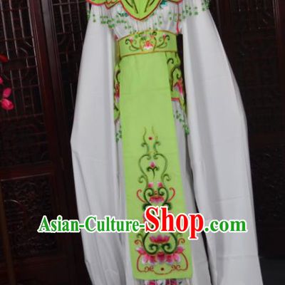 Handmade Chinese Beijing Opera Princess Green Embroidered Dress Traditional Peking Opera Diva Costume for Women