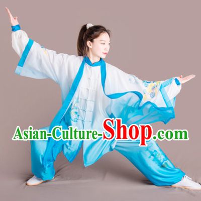 Lotus Good Meaning Top Chinese Classical Competition Championship Professional Tai Chi Uniforms Clothing and Mantle Complete Set for Women