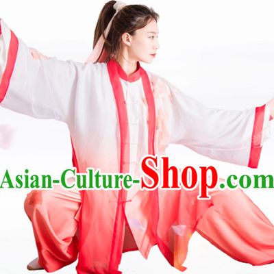 Top Chinese Mandarin Competition Championship Professional Tai Chi Stage Performance Uniforms Clothing and Mantle Complete Set for Women or Men