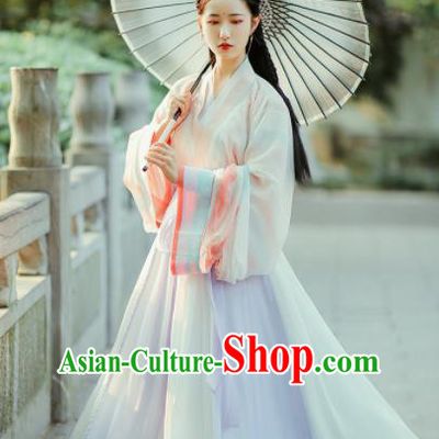 Ancient Chinese Jin Dynasty Palace Princess Hanfu Dress Traditional Court Historical Costume for Women