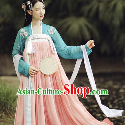 Ancient Chinese Tang Dynasty Court Maid Hanfu Dress Traditional Palace Historical Costume for Women