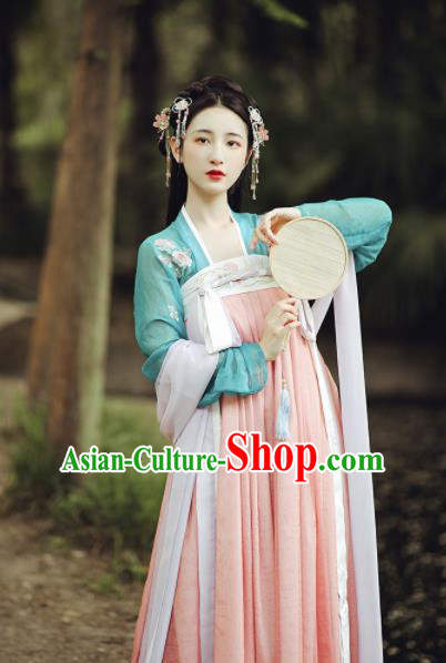 Ancient Chinese Tang Dynasty Court Maid Hanfu Dress Traditional Palace Historical Costume for Women Ancient Chinese Tang Dynasty Court Maid Hanfu Dress Traditional Palace Historical Costume for Women