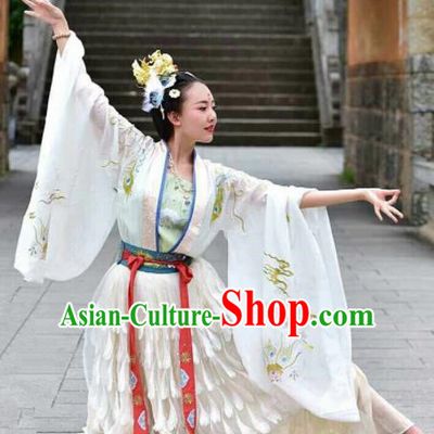 Traditional Chinese Tang Dynasty Court Dance Embroidered Hanfu Dress Ancient Drama Imperial Consort Historical Costume for Women