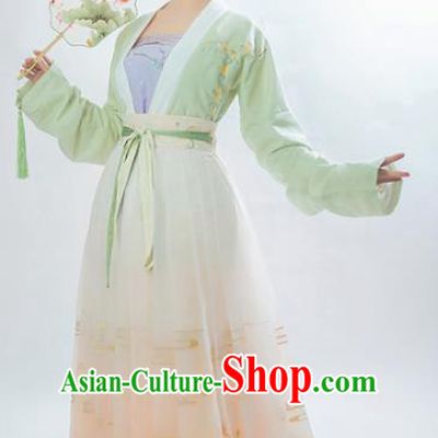 Traditional Chinese Song Dynasty Aristocratic Lady Embroidered Hanfu Dress Ancient Drama Historical Costume for Women