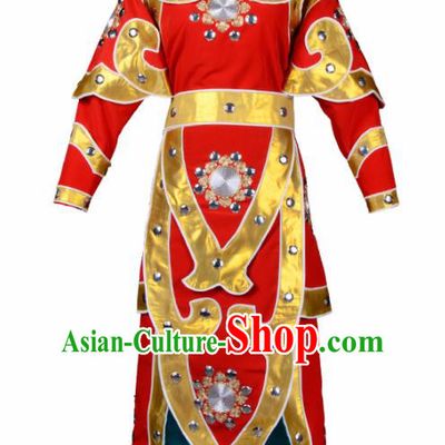 Handmade Chinese Beijing Opera Red Costume Traditional Peking Opera Takefu Clothing for Men