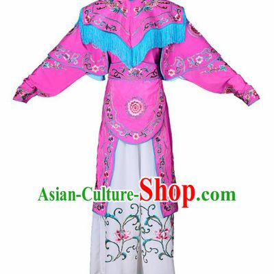 Handmade Chinese Beijing Opera Embroidered Rosy Dress Traditional Peking Opera Female Warrior Costume for Women