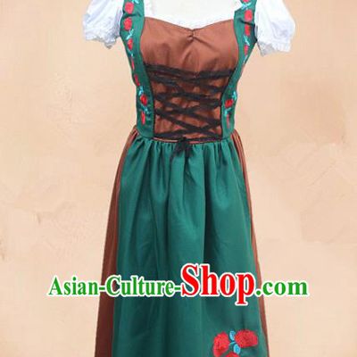 Europe Medieval Traditional Maidservant Costume European Farmwife Dress for Women