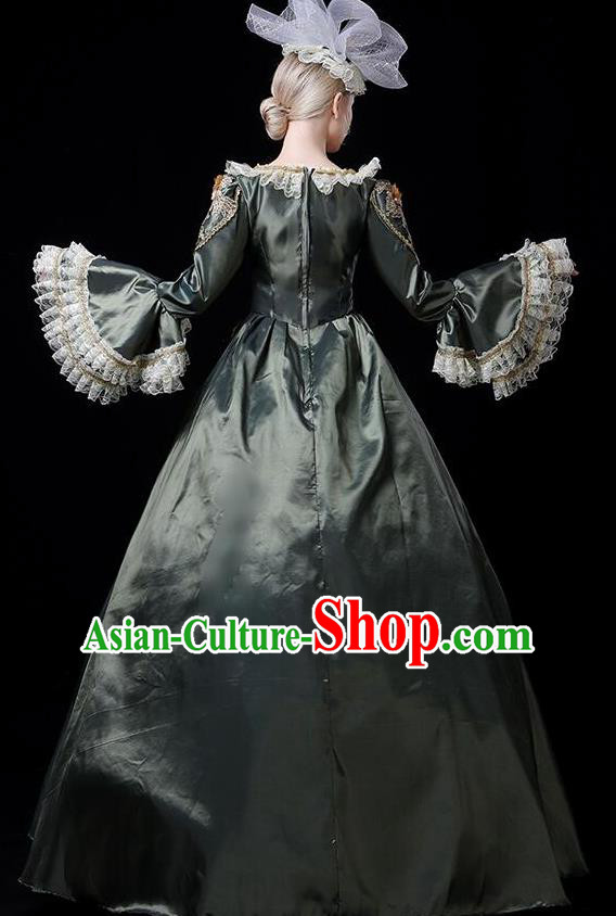 Europe Medieval Traditional Court Costume European Princess Atrovirens Full Dress for Women Europe Medieval Traditional Court Costume European Princess Atrovirens Full Dress for Women