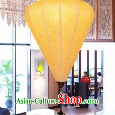 Chinese Traditional New Year Lantern Handmade Yellow Lanterns Ceiling Lamp