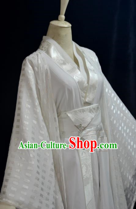 Traditional Chinese Han Dynasty Princess White Hanfu Dress Ancient Court Lady Costume for Women Traditional Chinese Han Dynasty Princess White Hanfu Dress Ancient Court Lady Costume for Women