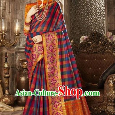 Asian India Traditional Bollywood Queen Navy Sari Dress Indian Court Costume for Women