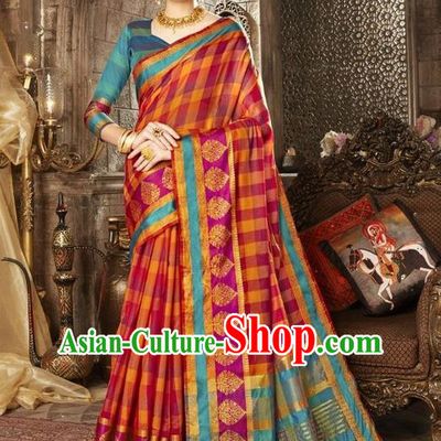 Asian India Traditional Bollywood Queen Red Sari Dress Indian Court Costume for Women