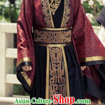 Traditional Chinese Ancient Legend Hoshin Engi Zhou Dynasty Prime Minister Jiang Ziya Historical Costume for Men