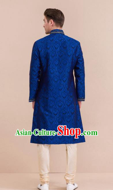 South Asian India Traditional Costume Royalblue Coat and Pants Asia Indian National Suit for Men South Asian India Traditional Costume Royalblue Coat and Pants Asia Indian National Suit for Men