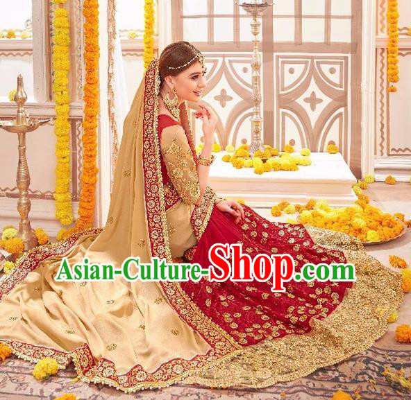 Asian India Traditional Wedding Bride Sari Dress Indian Bollywood Court Costume for Women Asian India Traditional Wedding Bride Sari Dress Indian Bollywood Court Costume for Women