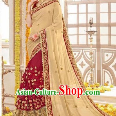 Asian India Traditional Wedding Sari Dress Indian Bollywood Court Bride Costume for Women