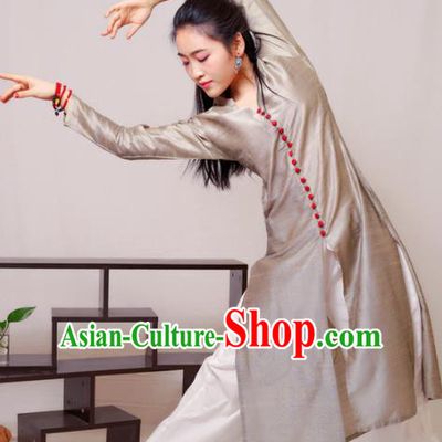 South Asian India Traditional Punjabi Grey Dress Costume Asia Indian National Costume for Women