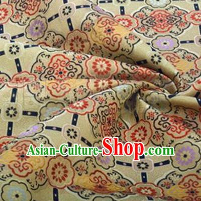 Chinese Traditional Pattern Design Silk Fabric Yellow Song Brocade Tang Suit Drapery Material