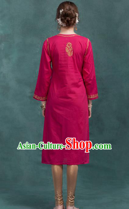 South Asian India Traditional Rosy Dress Costume Asia Indian National Punjabi Suit for Women South Asian India Traditional Rosy Dress Costume Asia Indian National Punjabi Suit for Women