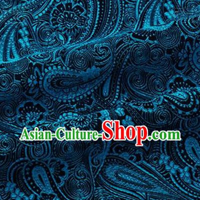 Chinese Traditional Pattern Design Silk Fabric Navy Brocade Tang Suit Fabric Material