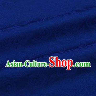 Chinese Traditional Clouds Pattern Design Silk Fabric Royalblue Brocade Tang Suit Fabric Material