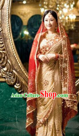 Indian Traditional Wedding Bride Sari Dress Asian India Bollywood Princess Costume for Women Indian Traditional Wedding Bride Sari Dress Asian India Bollywood Princess Costume for Women