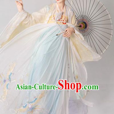 Chinese Traditional Tang Dynasty Court Princess Embroidered Hanfu Dress Ancient Imperial Consort Historical Costume for Women