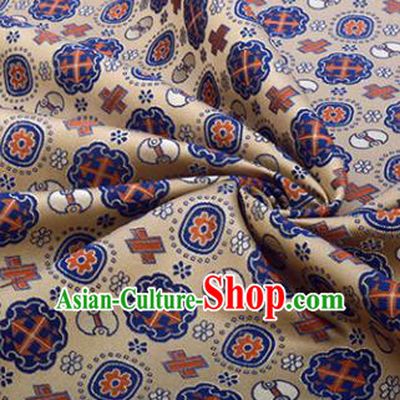 Chinese Traditional Pattern Design Satin Silk Fabric Brown Song Brocade Tang Suit Drapery Material