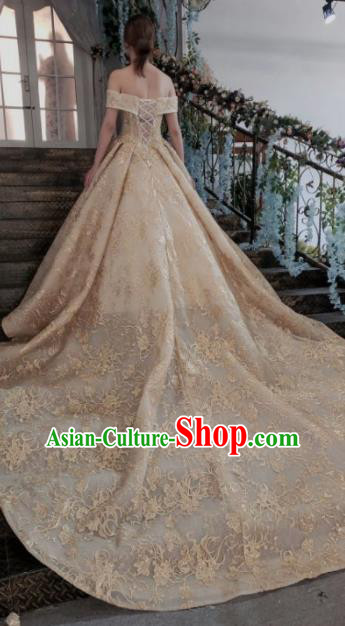 Top Grade Customize Bride Trailing Full Dress Court Princess Wedding Costume for Women Top Grade Customize Bride Trailing Full Dress Court Princess Wedding Costume for Women