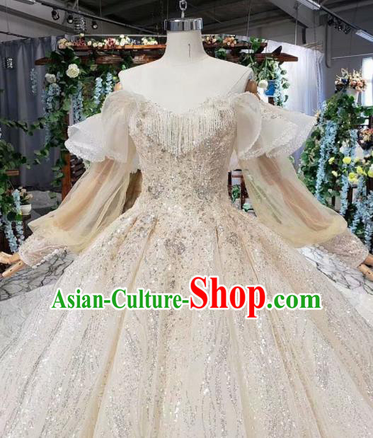 Top Grade Customize Bride Embroidered Off Shoulder Trailing Full Dress Court Princess Wedding Costume for Women Top Grade Customize Bride Embroidered Off Shoulder Trailing Full Dress Court Princess Wedding Costume for Women
