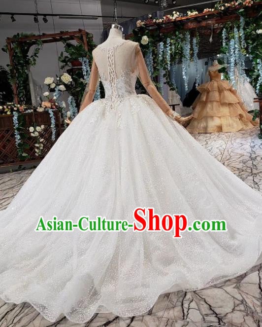 Top Grade Customize Bride Trailing Full Dress Court Princess Wedding Costume for Women Top Grade Customize Bride Trailing Full Dress Court Princess Wedding Costume for Women