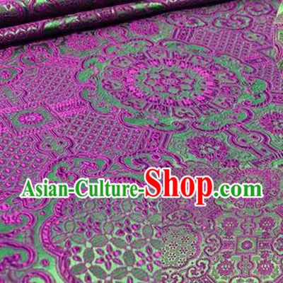 Chinese Traditional Hanfu Silk Fabric Classical Pattern Design Purple Brocade Tang Suit Fabric Material