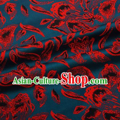 Chinese Traditional Hanfu Silk Fabric Classical Pattern Design Peacock Green Brocade Tang Suit Fabric Material