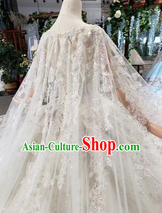 Handmade Customize Bride Embroidered Trailing Full Dress Court Princess Wedding Costume for Women Handmade Customize Bride Embroidered Trailing Full Dress Court Princess Wedding Costume for Women