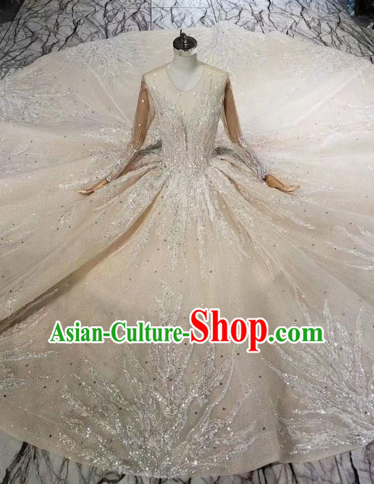 Handmade Customize Embroidered Trailing Wedding Dress Court Princess Bride Costume for Women Handmade Customize Embroidered Trailing Wedding Dress Court Princess Bride Costume for Women