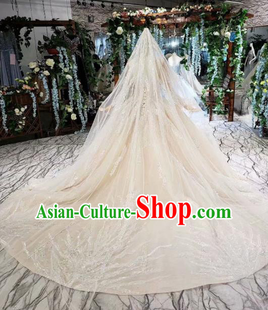 Handmade Customize Embroidered Trailing Wedding Dress Court Princess Bride Costume for Women Handmade Customize Embroidered Trailing Wedding Dress Court Princess Bride Costume for Women