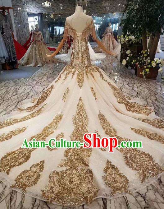 Customize Handmade Princess Embroidered Fishtail Mullet Dress Wedding Court Bride Costume for Women Customize Handmade Princess Embroidered Fishtail Mullet Dress Wedding Court Bride Costume for Women