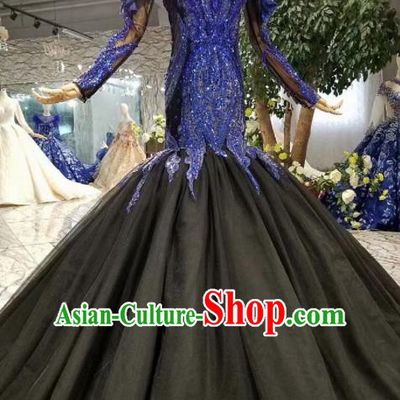 Top Grade Customize Catwalks Fishtail Full Dress Court Princess Waltz Dance Costume for Women