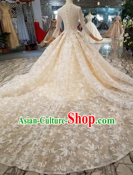 Customize Handmade Princess Trailing Dress Wedding Court Bride Costume for Women Customize Handmade Princess Trailing Dress Wedding Court Bride Costume for Women