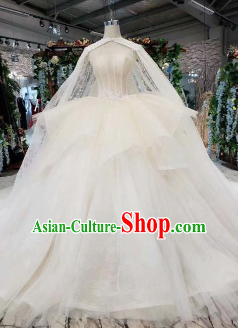 Handmade Customize Princess Embroidered Trailing Wedding Dress Court Bride Costume for Women Handmade Customize Princess Embroidered Trailing Wedding Dress Court Bride Costume for Women