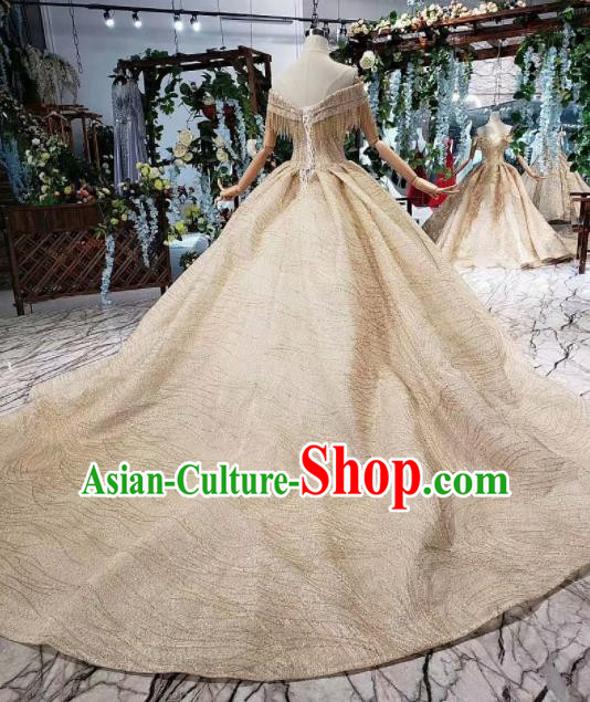 Handmade Customize Princess Trailing Tassel Wedding Dress Court Bride Embroidered Costume for Women Handmade Customize Princess Trailing Tassel Wedding Dress Court Bride Embroidered Costume for Women